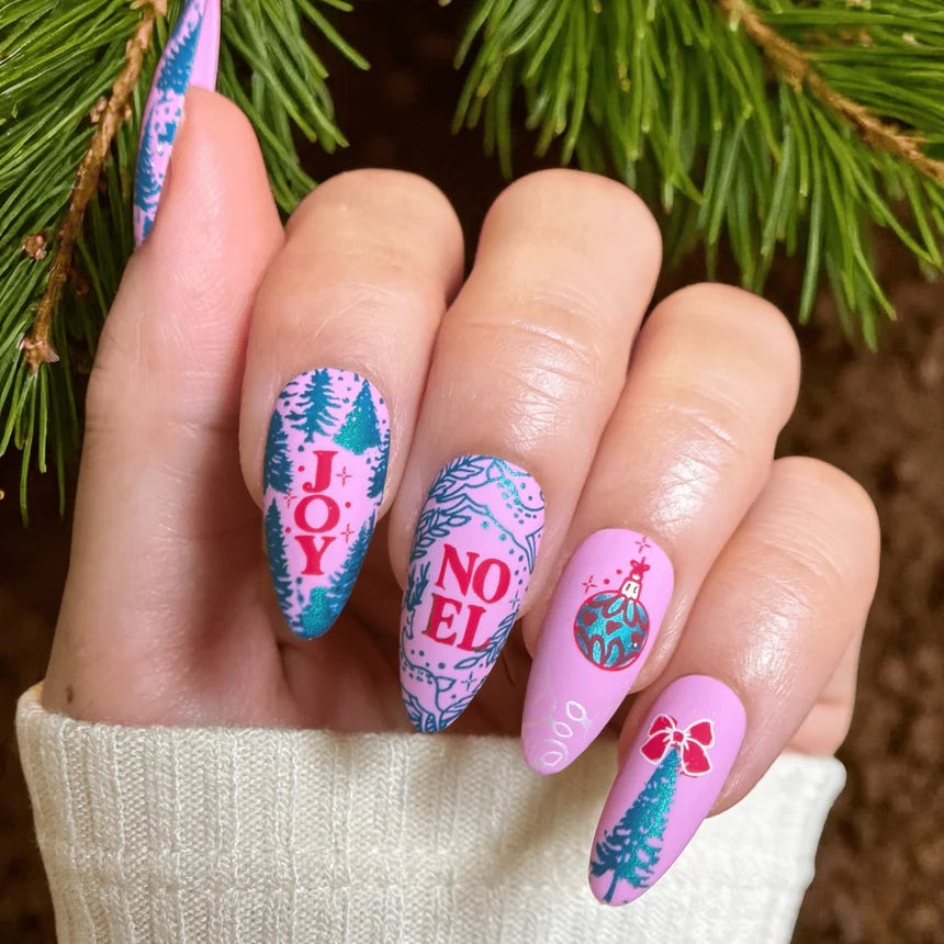 Maniology - Stamping Plate - Holiday Greetings - M636 - Manicure & Pedicure Tools at Beyond Polish