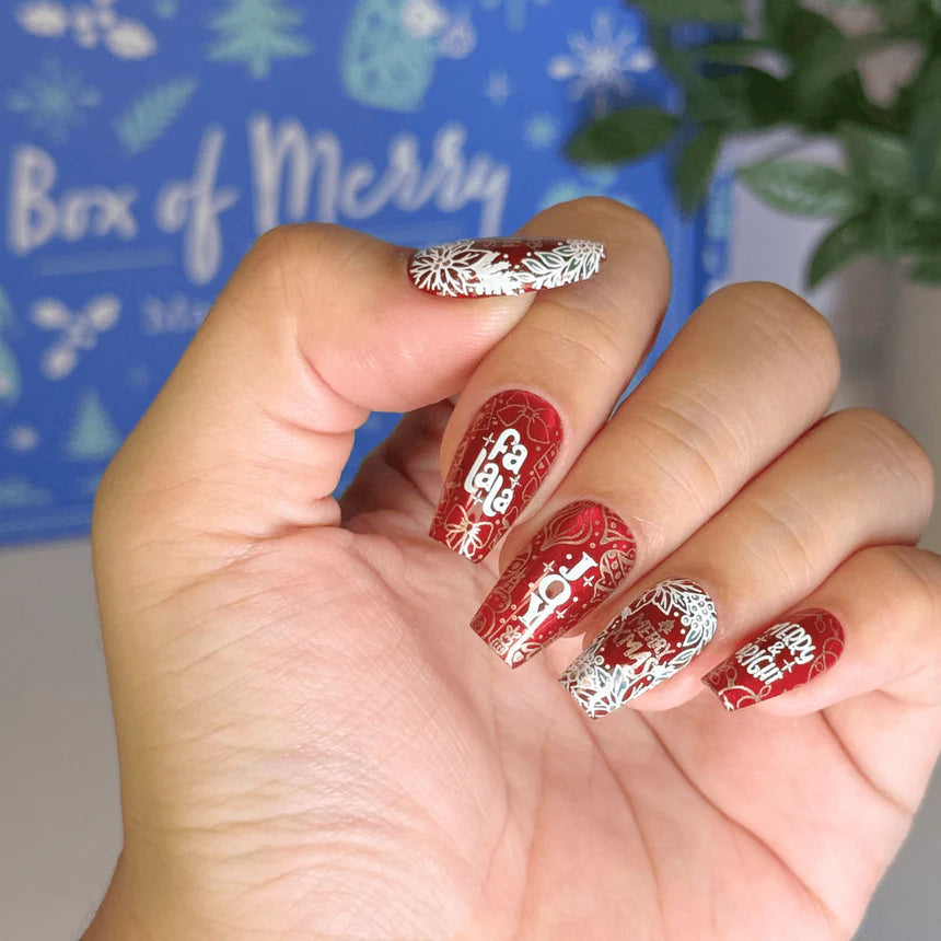 Maniology - Stamping Plate - Holiday Greetings - M636 - Manicure & Pedicure Tools at Beyond Polish