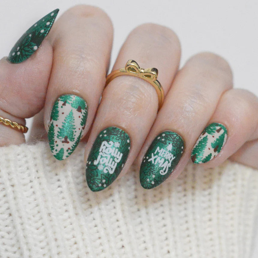 Maniology - Stamping Plate - Holiday Greetings - M636 - Manicure & Pedicure Tools at Beyond Polish