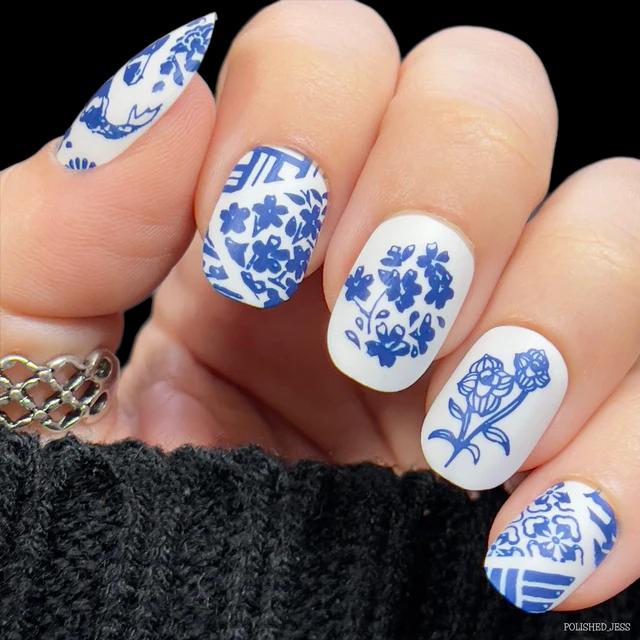 Maniology - Stamping Plate - Japanese Porcelain #M460 - Nail Art at Beyond Polish