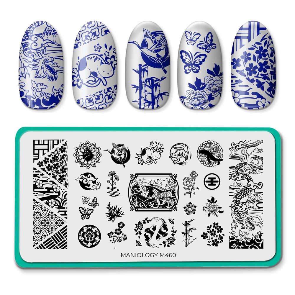 Maniology - Stamping Plate - Japanese Porcelain #M460 - Nail Art at Beyond Polish