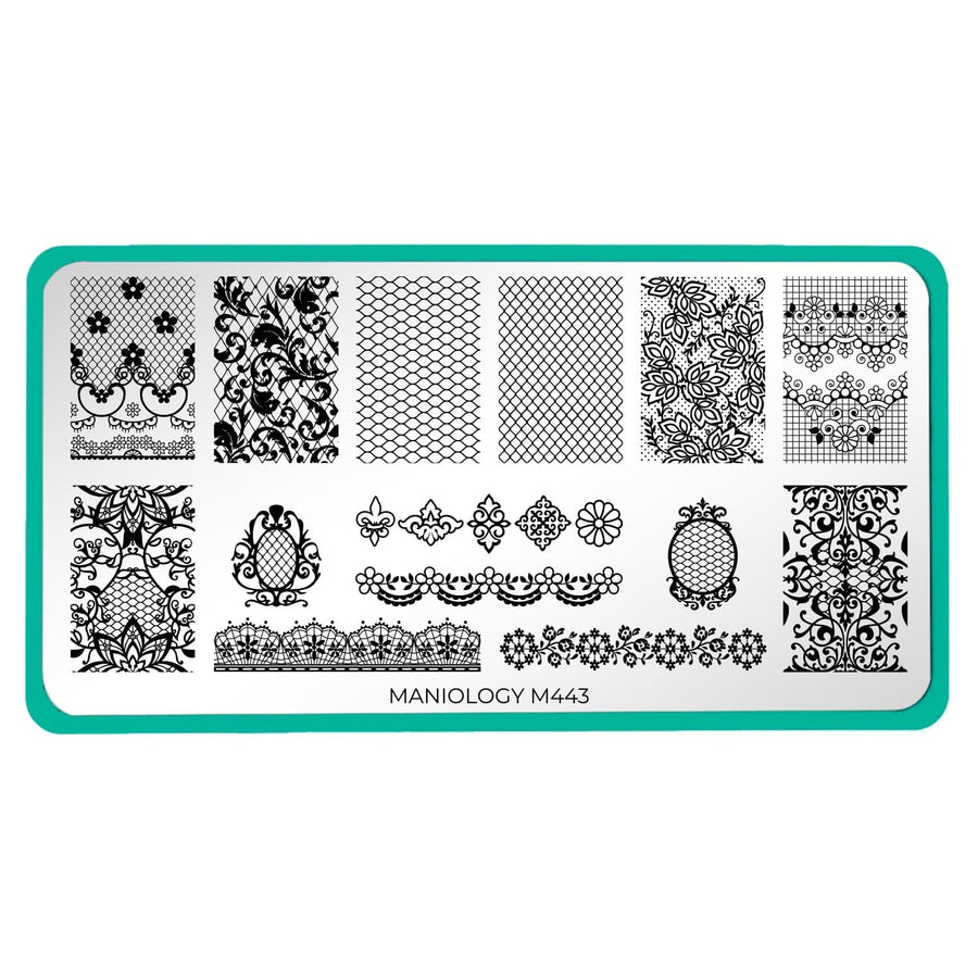 Maniology - Stamping Plate - Lacey Details (M443) - Nail Art at Beyond Polish