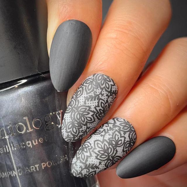 Maniology - Stamping Plate - Lacey Details (M443) - Nail Art at Beyond Polish