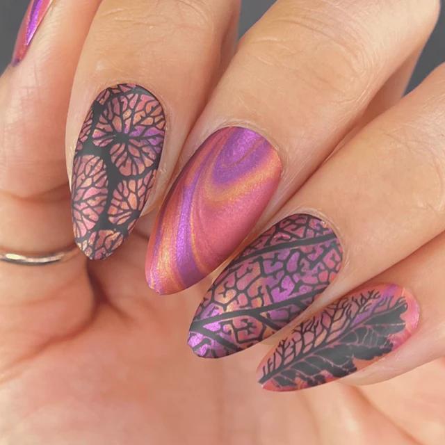Maniology - Stamping Plate - Leaf Skeletons (M404) - Nail Art at Beyond Polish