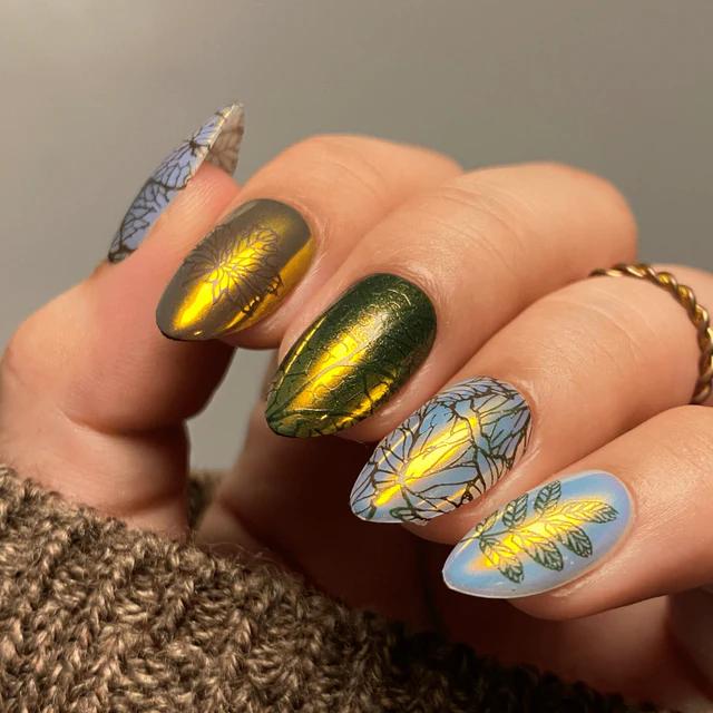 Maniology - Stamping Plate - Leaf Skeletons (M404) - Nail Art at Beyond Polish