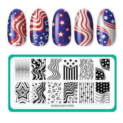 Maniology - Stamping Plate - Liberty Line #M703 - Nail Art at Beyond Polish