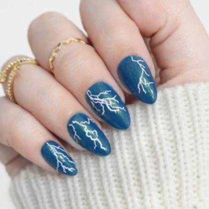Maniology - Stamping Plate - Lightning Strikes (M572) - Nail Art at Beyond Polish