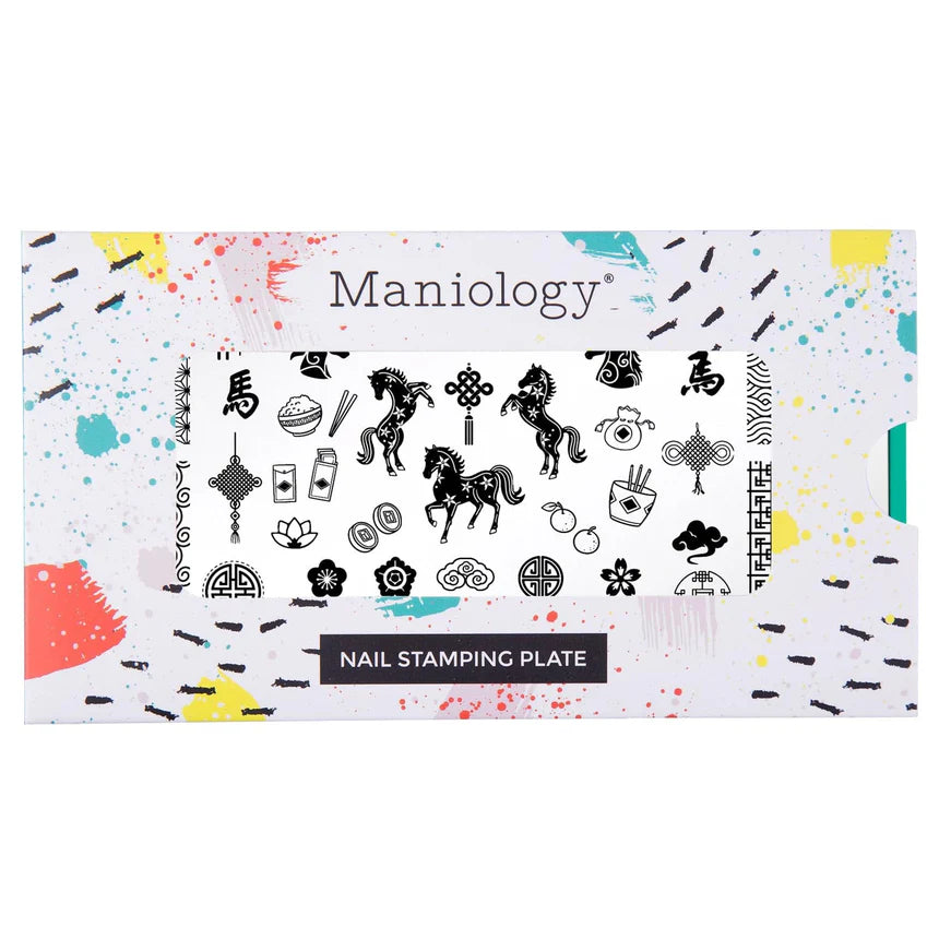 Maniology - Stamping Plate - Lunar New Year: Year Of The Horse (M670) - Manicure & Pedicure Tools at Beyond Polish