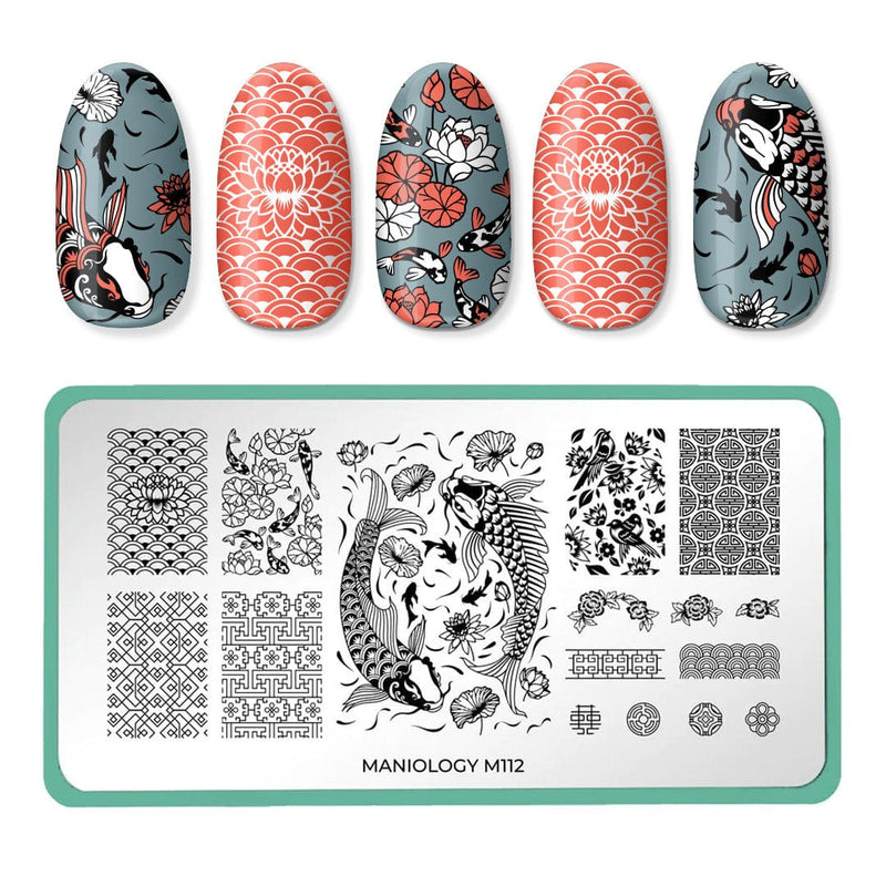 Maniology - Stamping Plate - Lunar New Years: Koi Pond #M112 - Nail Art at Beyond Polish