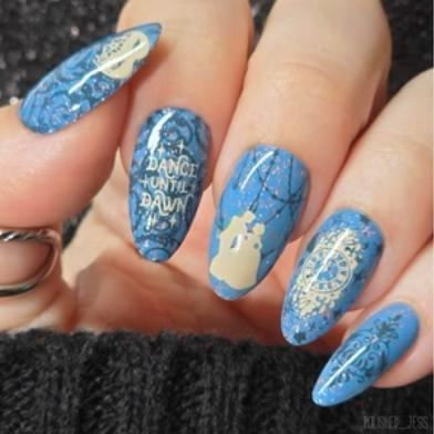Maniology - Stamping Plate - Midnight Ball (M579) - Nail Art at Beyond Polish