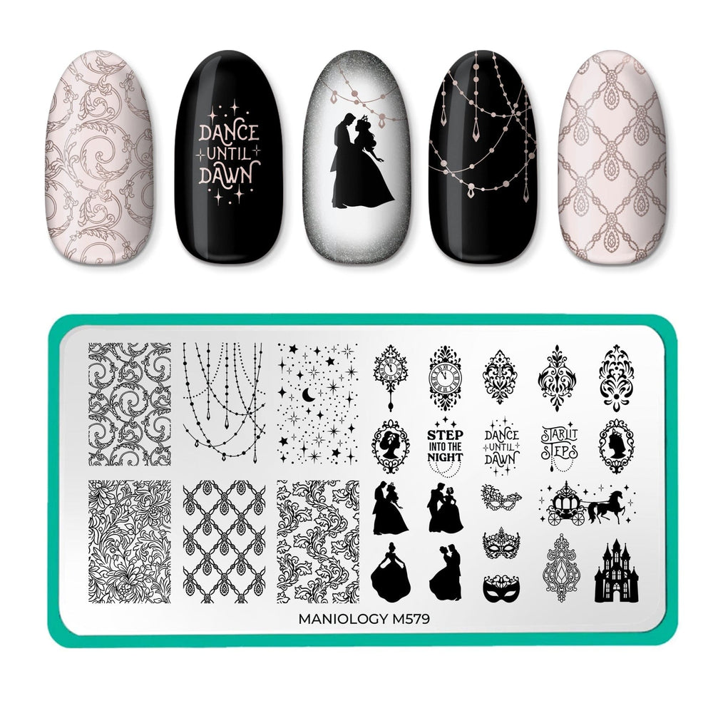 Maniology - Stamping Plate - Midnight Ball (M579) - Nail Art at Beyond Polish