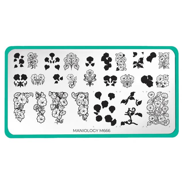 Maniology - Stamping Plate - Morning Glory (M666) - Nail Stamping Plate - Nail Art at Beyond Polish