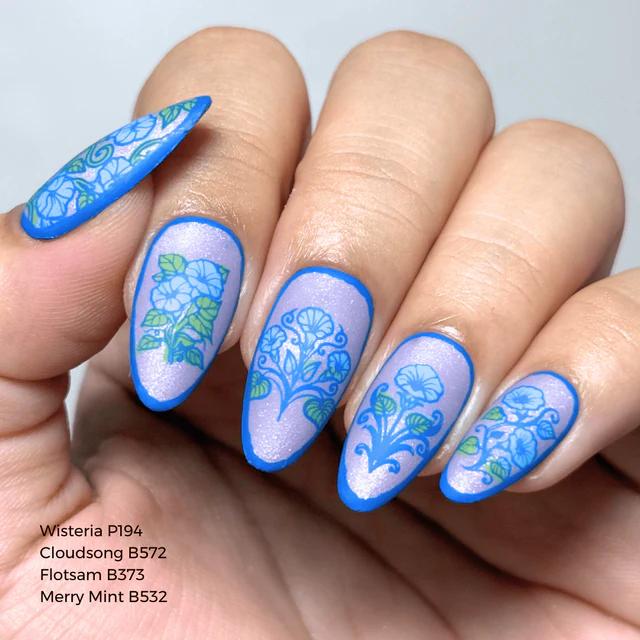 Maniology - Stamping Plate - Morning Glory (M666) - Nail Stamping Plate - Nail Art at Beyond Polish