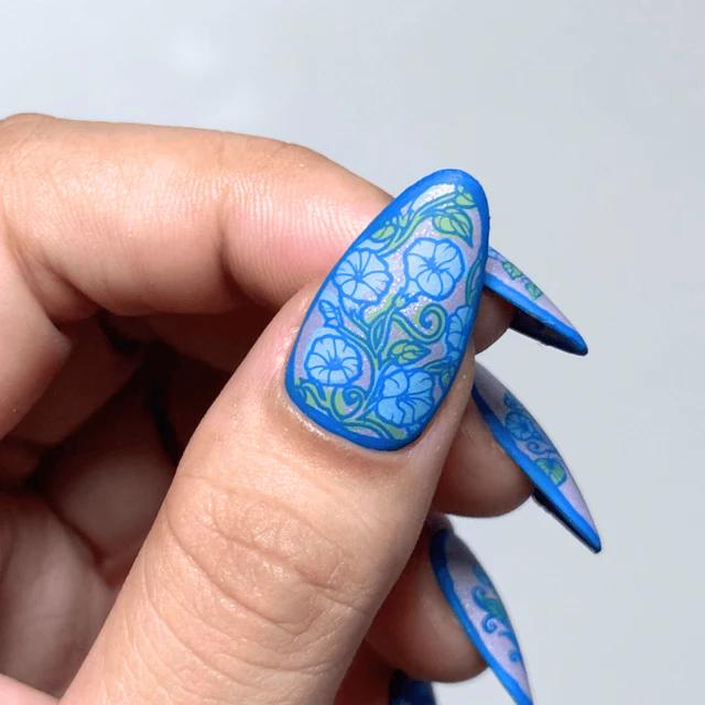 Maniology - Stamping Plate - Morning Glory (M666) - Nail Stamping Plate - Nail Art at Beyond Polish