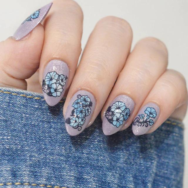 Maniology - Stamping Plate - Morning Glory (M666) - Nail Stamping Plate - Nail Art at Beyond Polish