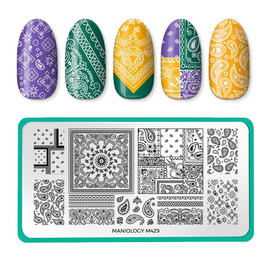 Maniology - Stamping Plate - Paisley Patchwork (M429) - Nail Art at Beyond Polish
