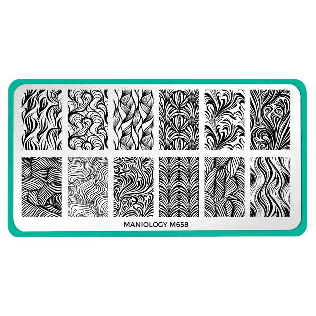 Maniology - Stamping Plate - Polished Swirls - M658 - Manicure & Pedicure Tools at Beyond Polish