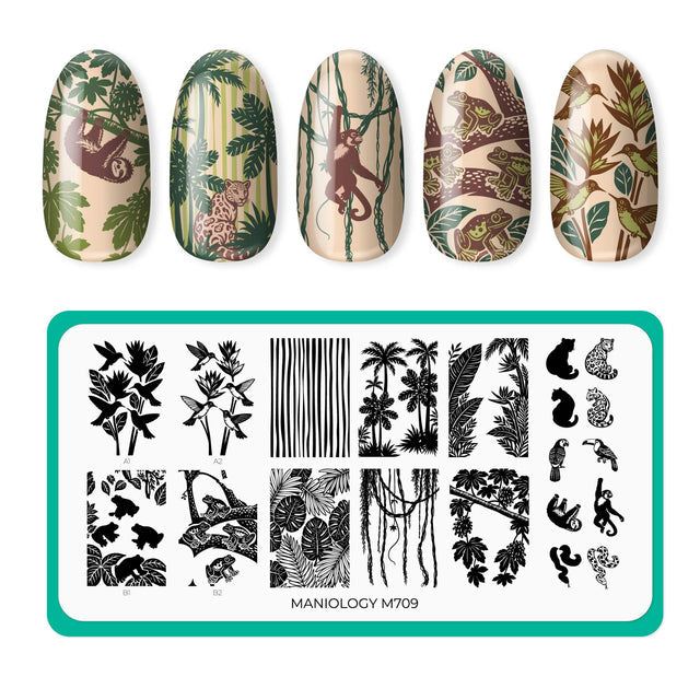 Maniology - Stamping Plate - Rainforest Secrets (M709) - Nail Art at Beyond Polish