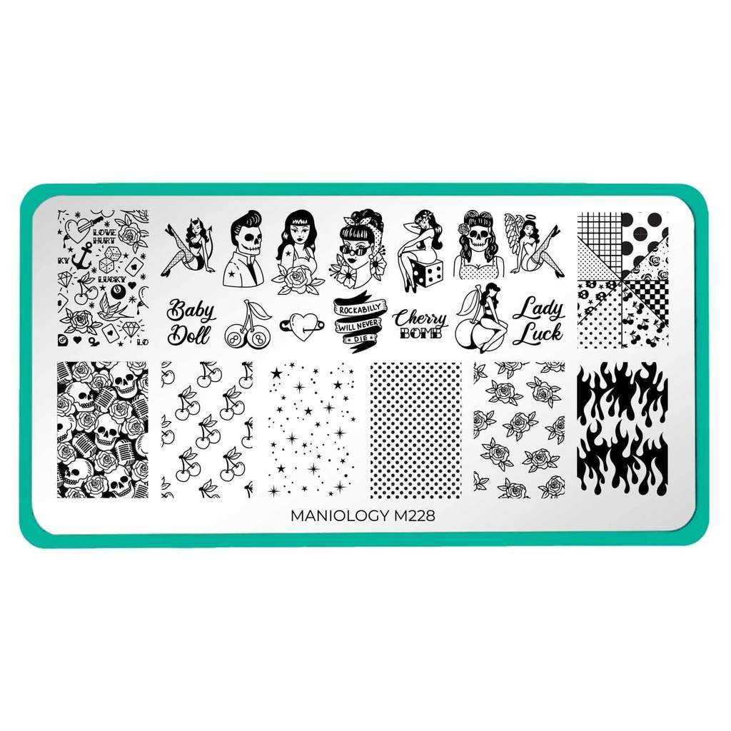 Maniology - Stamping Plate - Rockabilly #M228 - Nail Art at Beyond Polish