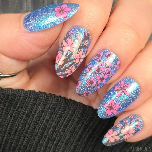 Maniology - Stamping Plate - Sakura Showers (M663) - Nail Stamping Plate - Nail Art at Beyond Polish