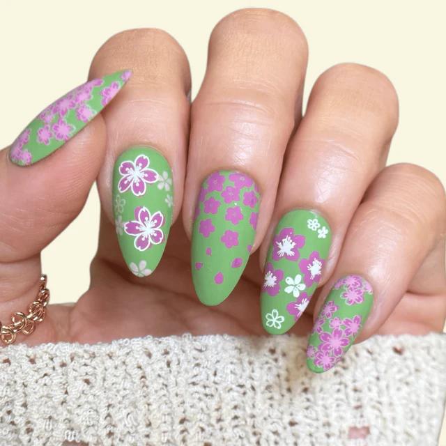 Maniology - Stamping Plate - Sakura Showers (M663) - Nail Stamping Plate - Nail Art at Beyond Polish