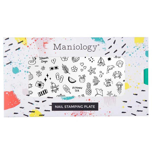 Maniology - Stamping Plate - Tan Lines & Sunshine (M705) - Nail Art at Beyond Polish