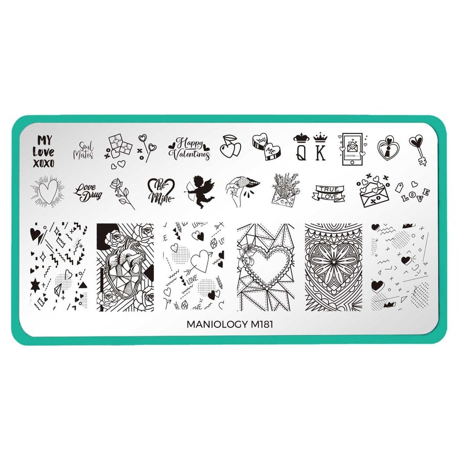 Maniology - Stamping Plate - Valentine's Day Occasions: Paper Hearts #M181 - Nail Art at Beyond Polish