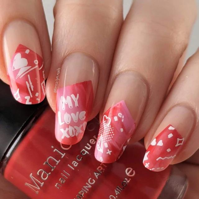 Maniology - Stamping Plate - Valentine's Day Occasions: Paper Hearts #M181 - Nail Art at Beyond Polish
