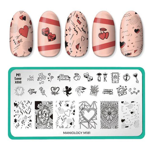 Maniology - Stamping Plate - Valentine's Day Occasions: Paper Hearts #M181