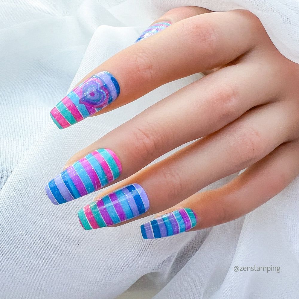 Maniology - Stamping Plate - Walk The Line #M474 - Nail Art at Beyond Polish