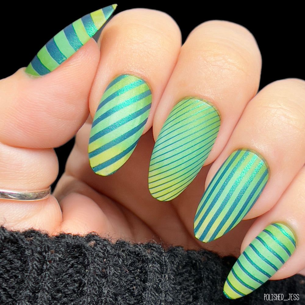 Maniology - Stamping Plate - Walk The Line #M474 - Nail Art at Beyond Polish