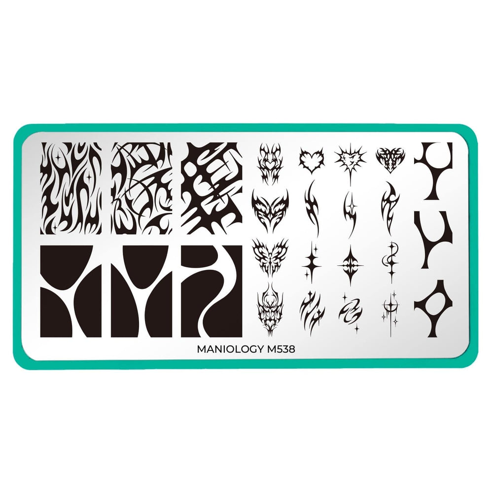 Maniology - Stamping Plate - Y2K Tattoo (M538) - Nail Art at Beyond Polish