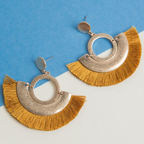 Marigold Tassel Fan Earrings