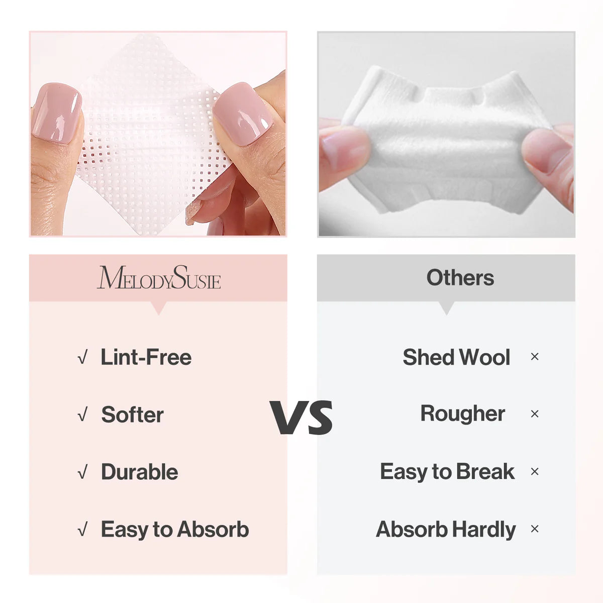 MelodySusie - 1050 Pcs Lint Free Nail Wipes - Nail Treatment at Beyond Polish