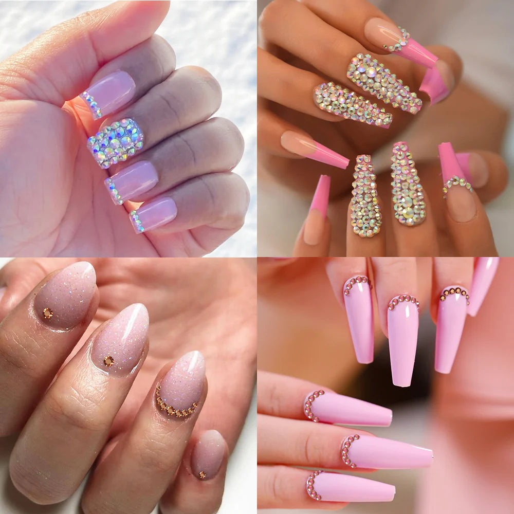 MelodySusie - 1440Pcs Multi-faceted Nail Rhinestones - Pink - Nail Art at Beyond Polish