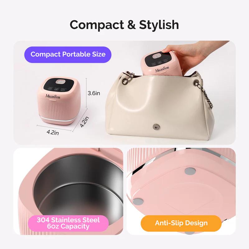 MelodySusie - 2 In 1 Ultrasonic Cleaner Machine For Manicure - Pink - Manicure & Pedicure Tools at Beyond Polish