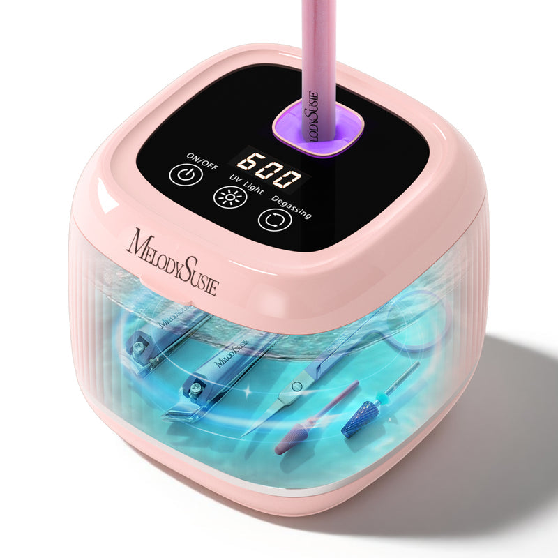 MelodySusie - 2 In 1 Ultrasonic Cleaner Machine For Manicure - Pink - Manicure & Pedicure Tools at Beyond Polish