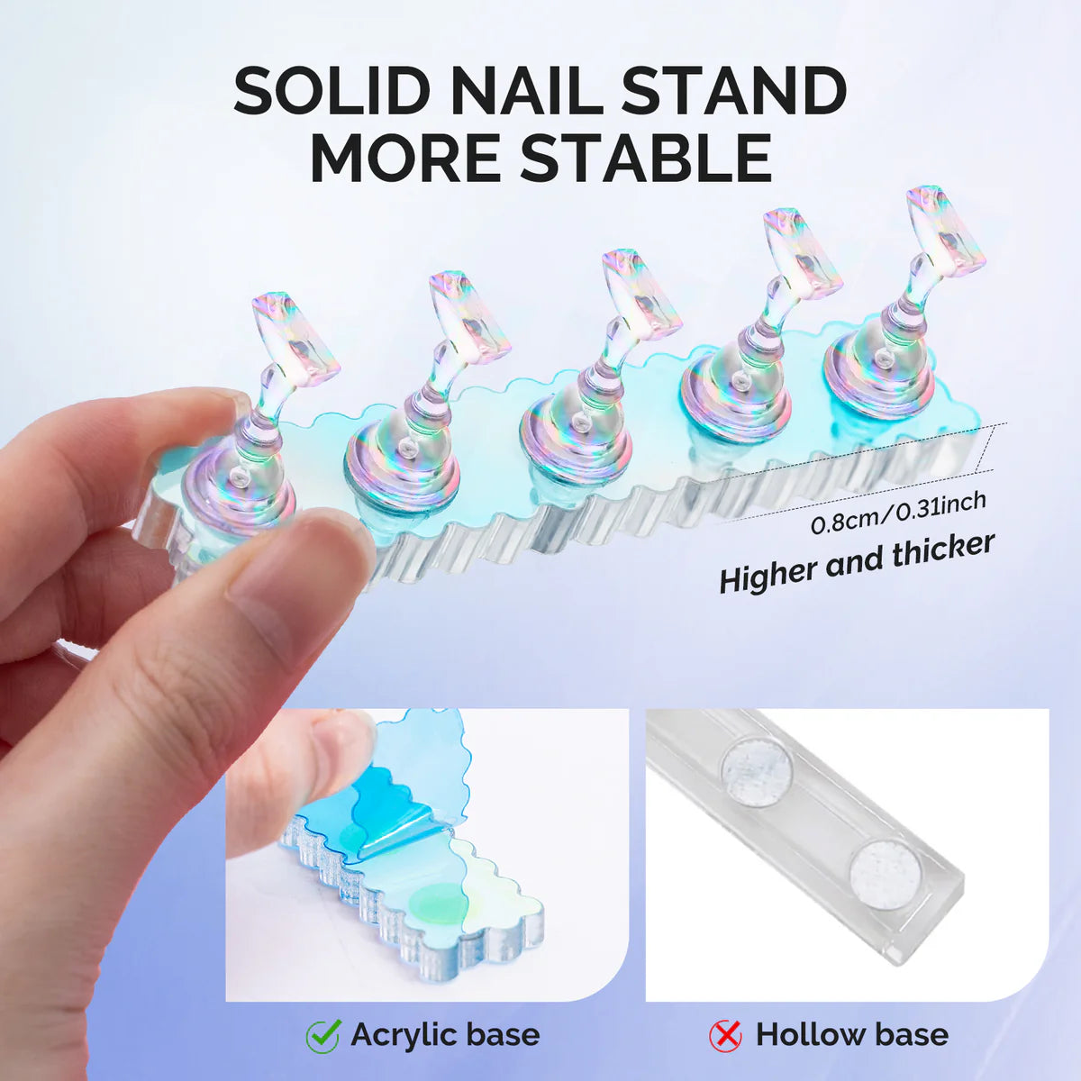 MelodySusie - 2 Sets Blue Acrylic Magnetic Nail Stand - Manicure & Pedicure Tools at Beyond Polish