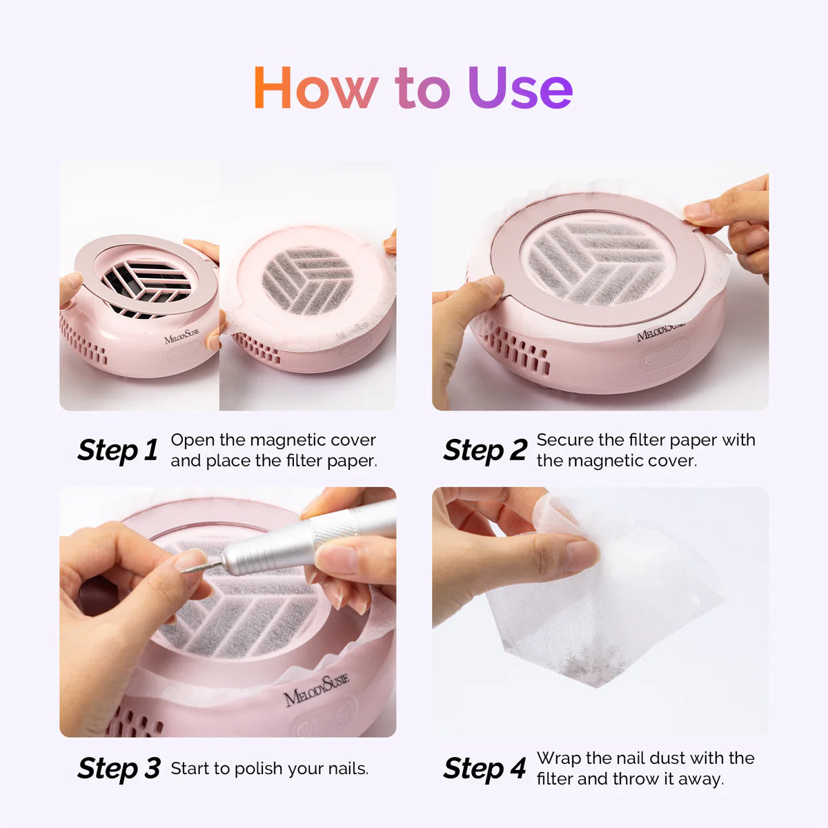 MelodySusie - 210Pcs Disposable Filter Papers For HProA Nail Dust Collector - Manicure & Pedicure Tools at Beyond Polish
