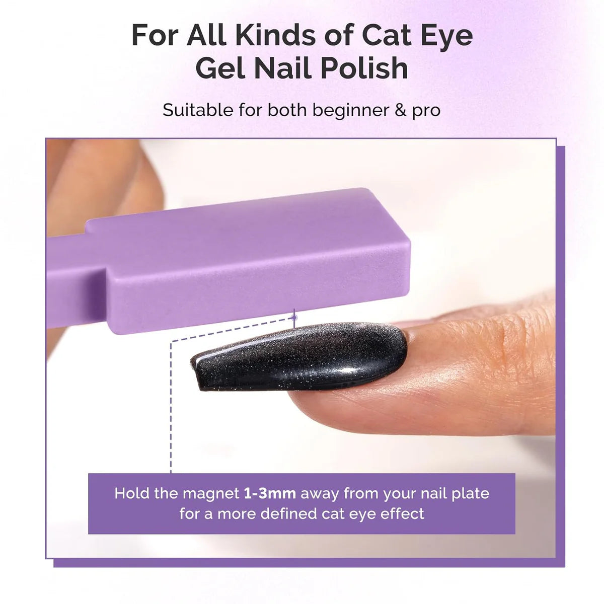 MelodySusie - 5 In 1 Multifunctional Cat Eye Gel Nail Polish Magnet - Purple - Manicure & Pedicure Tools at Beyond Polish
