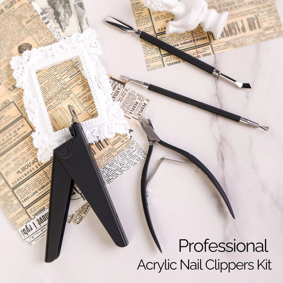 MelodySusie - Acrylic Nail Clippers 4 In 1 Kit - Black - Manicure & Pedicure Tools at Beyond Polish