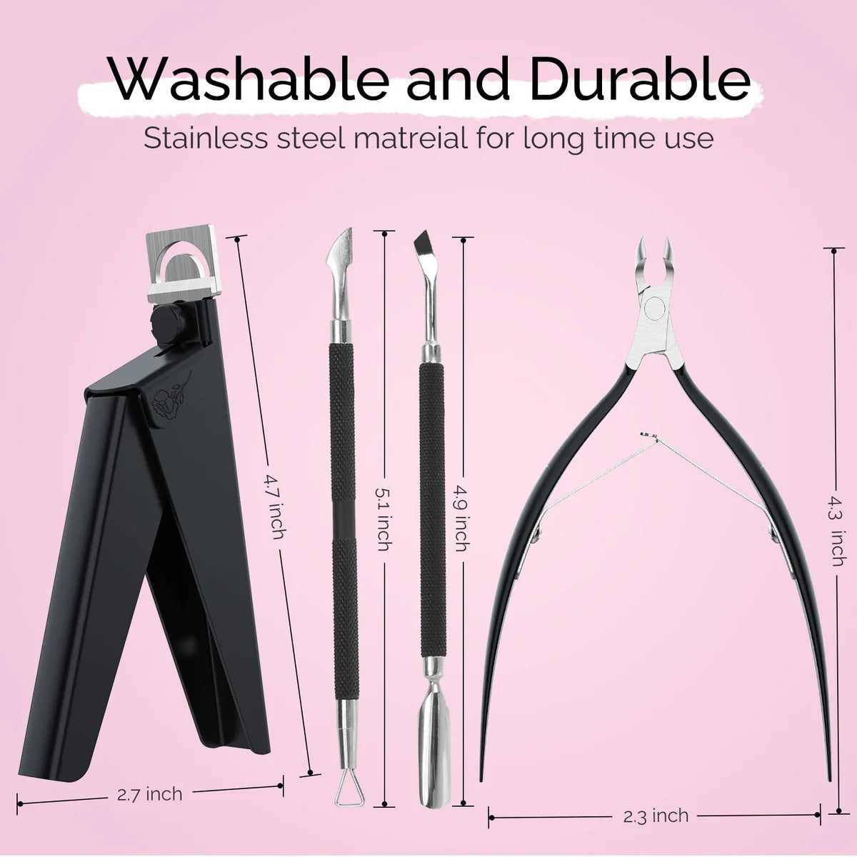 MelodySusie - Acrylic Nail Clippers 4 In 1 Kit - Black - Manicure & Pedicure Tools at Beyond Polish