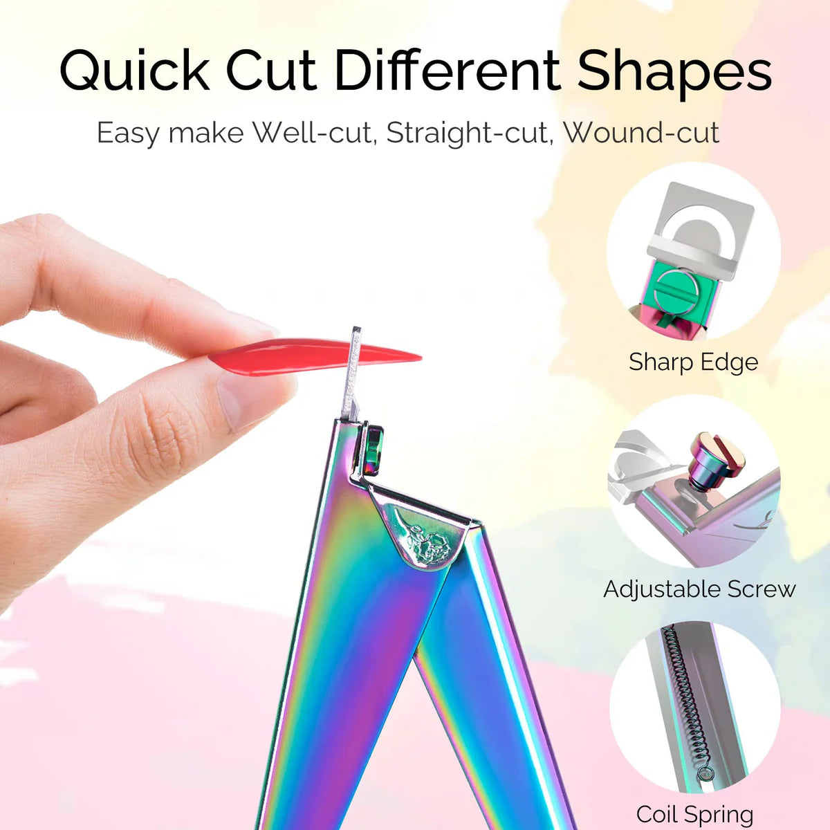 MelodySusie - Acrylic Nail Clippers 4 In 1 Kit - Rainbow - Manicure & Pedicure Tools at Beyond Polish