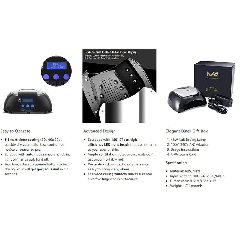 MelodySusie - Aurora 4 (S-Pro27T) Led/Uv Nail Lamp - Manicure & Pedicure Tools at Beyond Polish