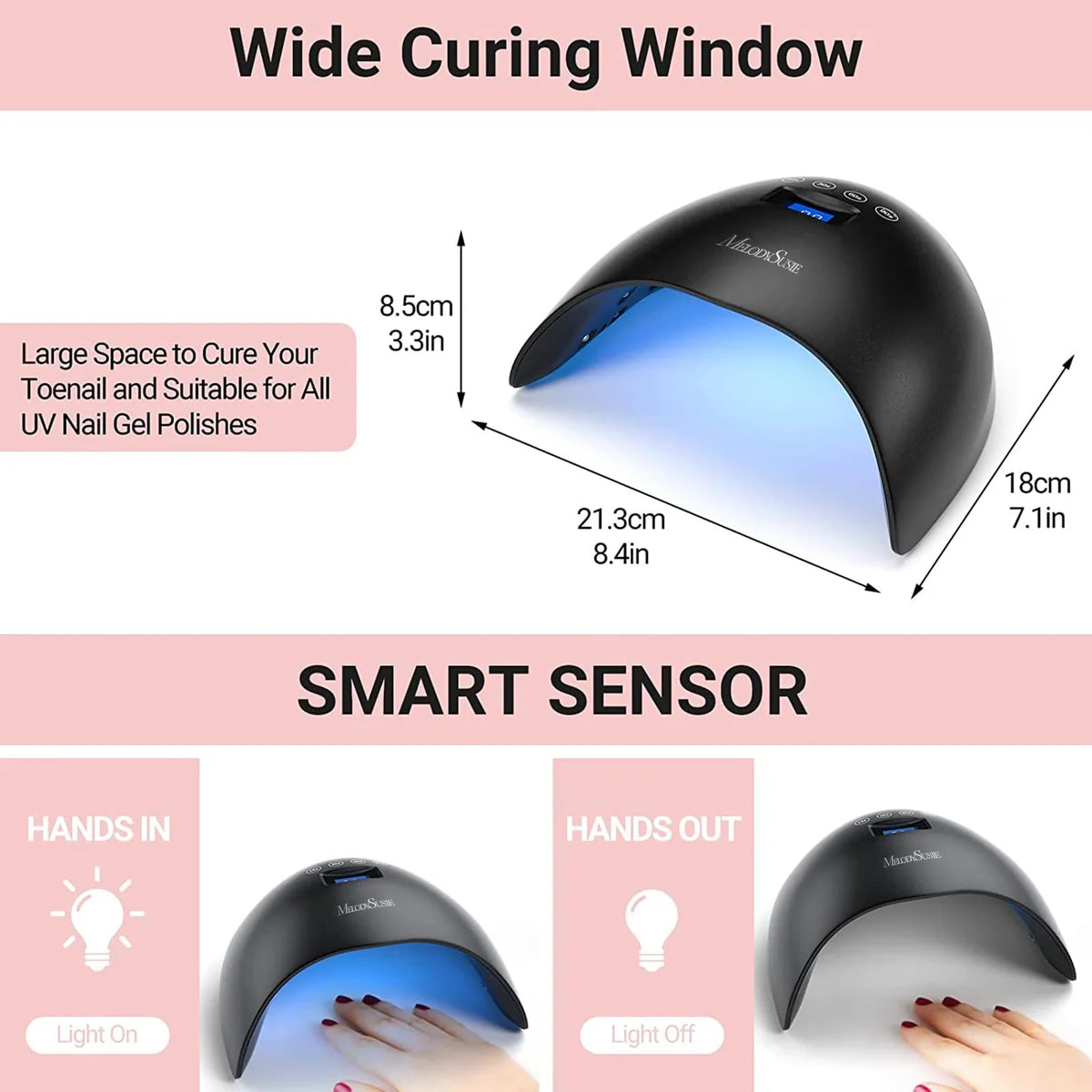 MelodySusie - Eos 3 (P-Plus24T) Led/Uv Nail Lamp - Black - Manicure & Pedicure Tools at Beyond Polish