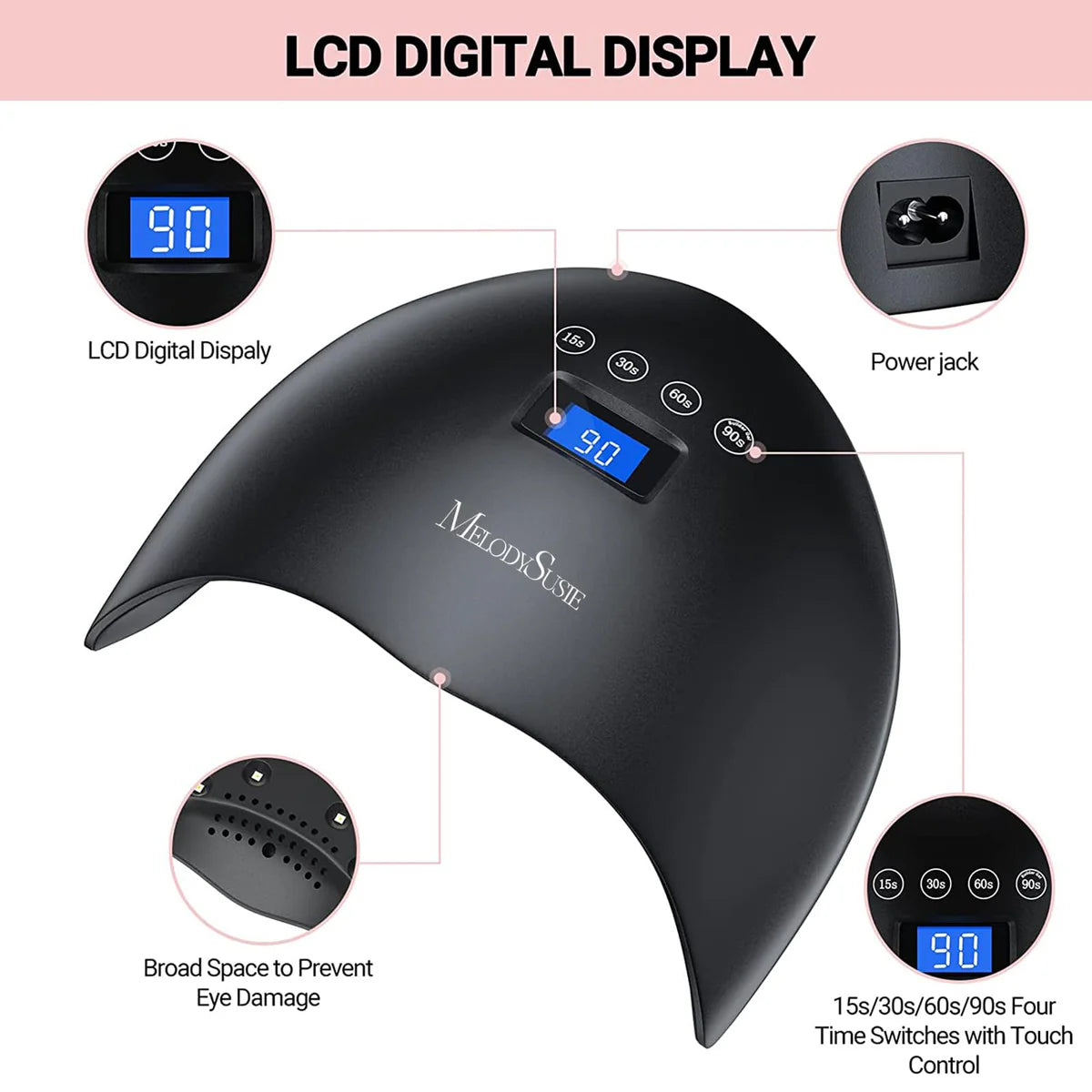 MelodySusie - Eos 3 (P-Plus24T) Led/Uv Nail Lamp - Black - Manicure & Pedicure Tools at Beyond Polish