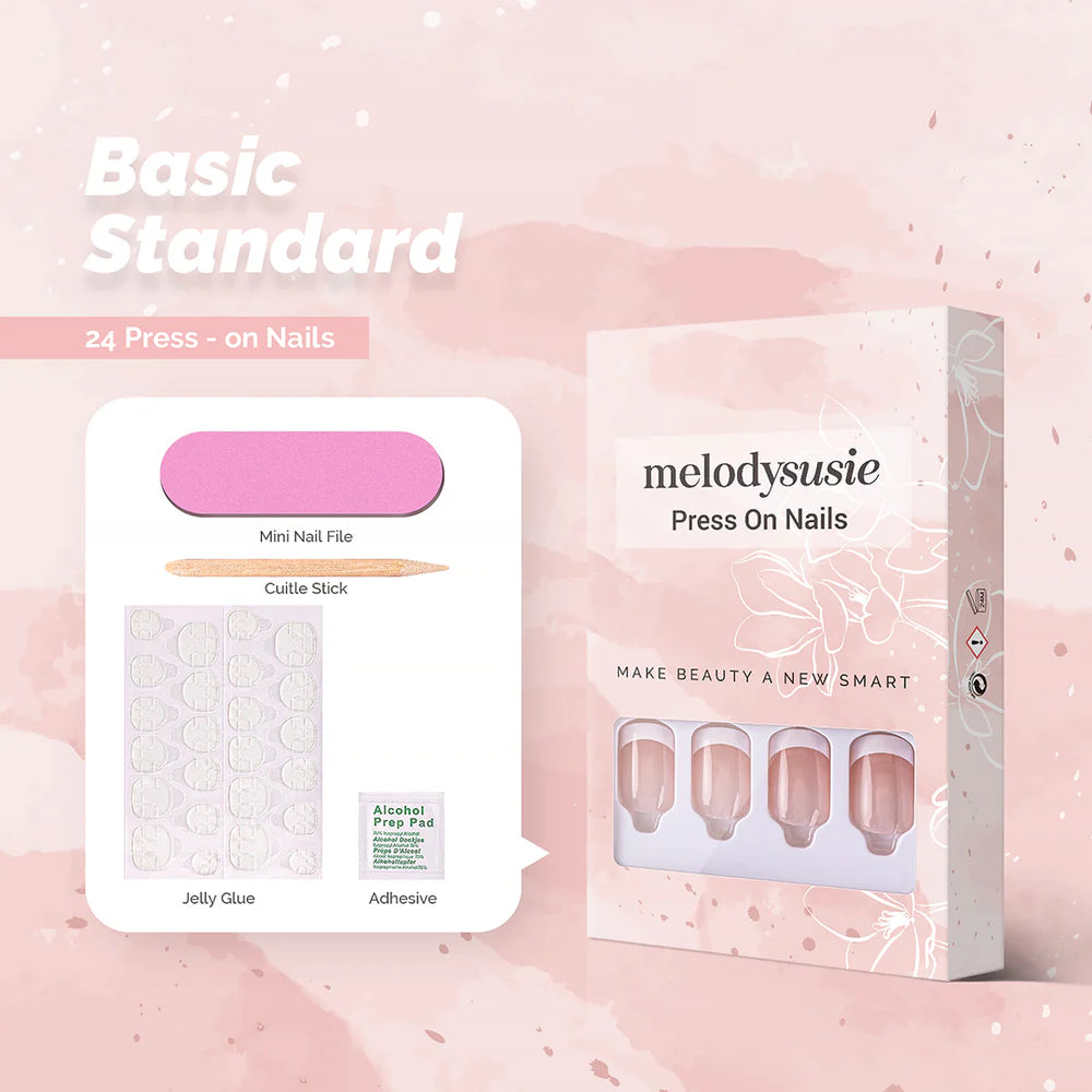 MelodySusie - French Pudding Acrylic Press On Nails Kits - Nail Extensions at Beyond Polish