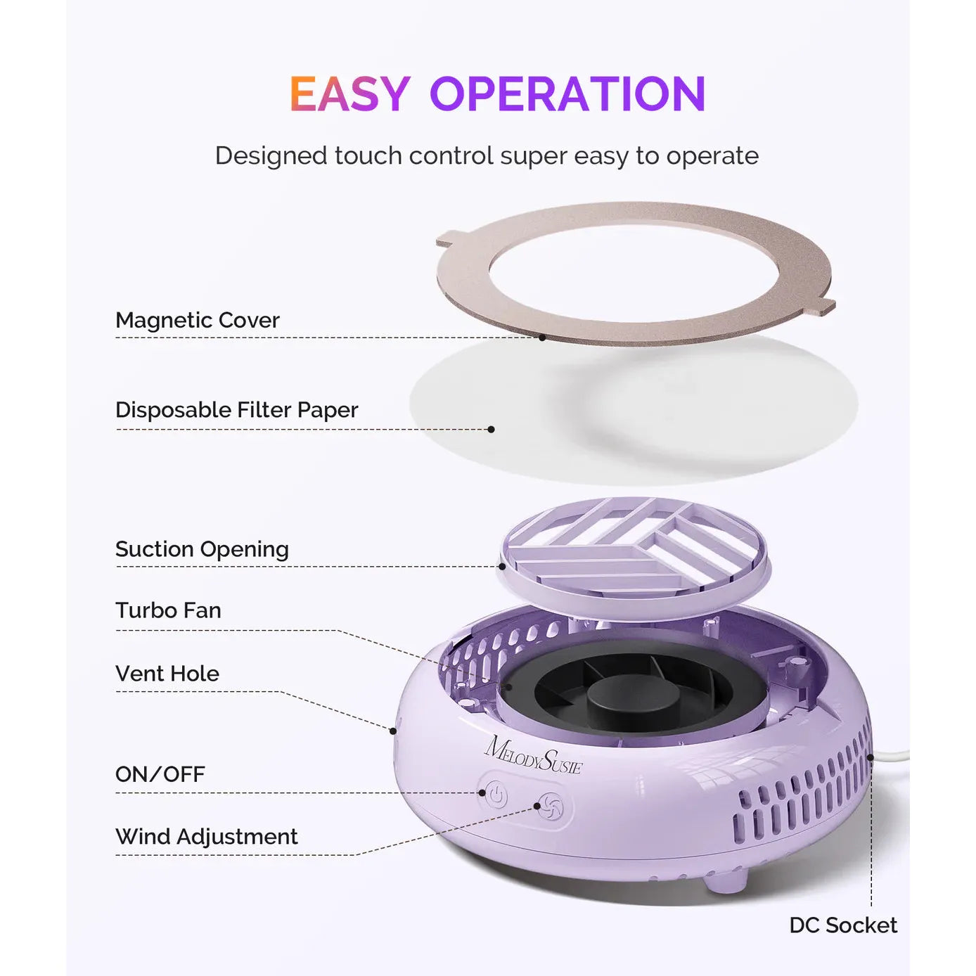 MelodySusie - HProA Nail Dust Collector - Purple - Manicure & Pedicure Tools at Beyond Polish