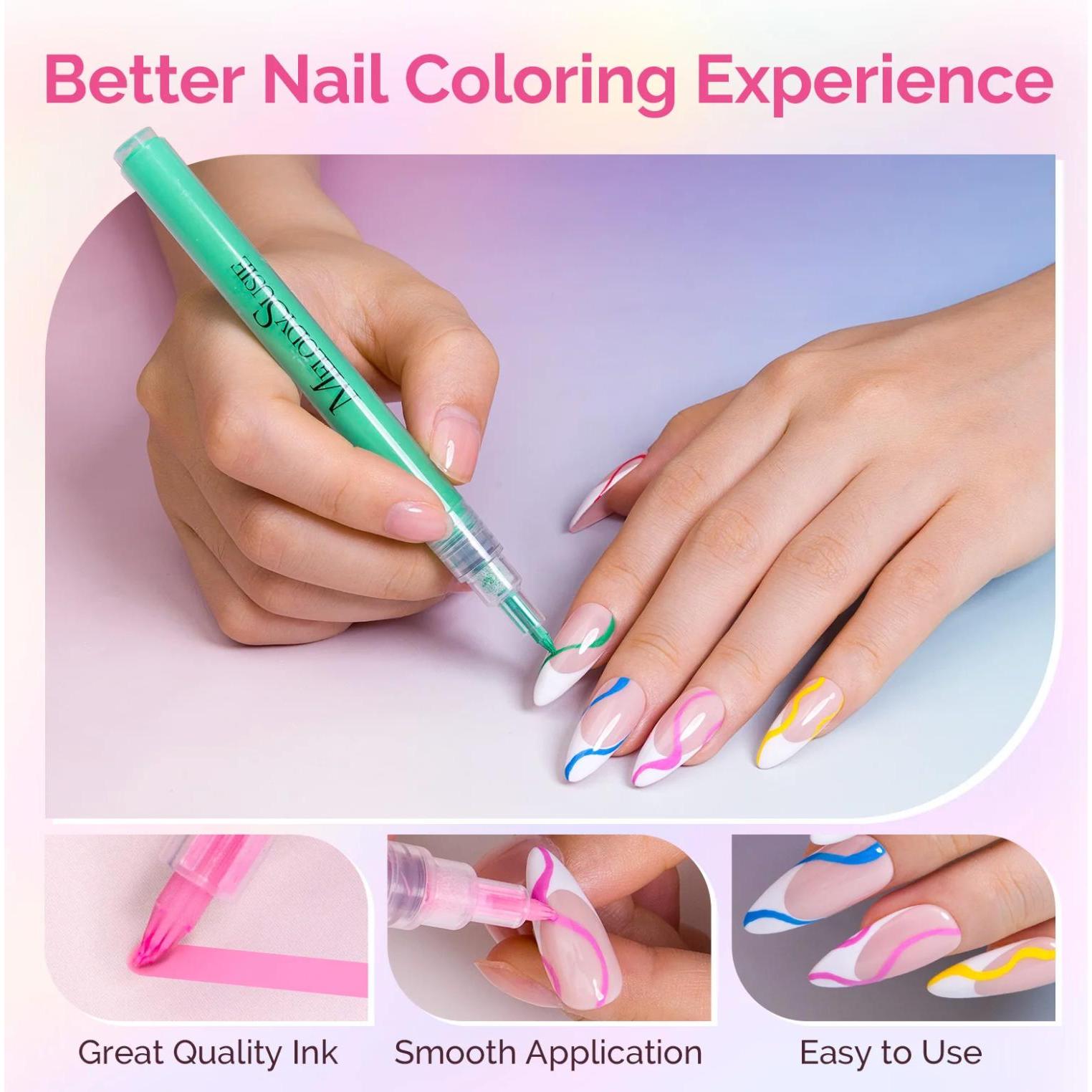 MelodySusie - Nail Art Pens Set 12 Colors - 0.5Mm - Nail Art at Beyond Polish