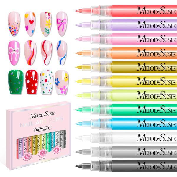 MelodySusie - Nail Art Pens Set 12 Colors - 0.7mm - Nail Art at Beyond Polish